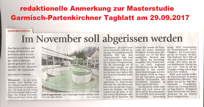 redaktionelle Anmerkung zur Masterstudie am 29.09.2017 im Garmisch-Partenkirchner Tagblatt